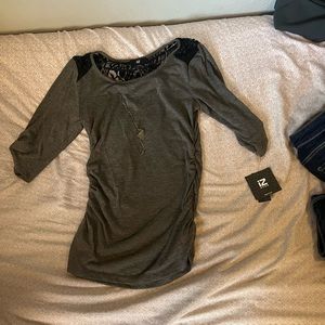 New grey blouse with lace back